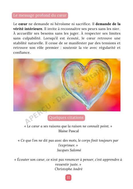 Page intérieure de l'e-book Cœur