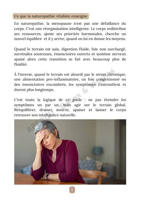 Page intérieure de l'e-book Ménopause
