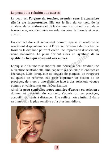 Page intérieure de l'e-book Peau